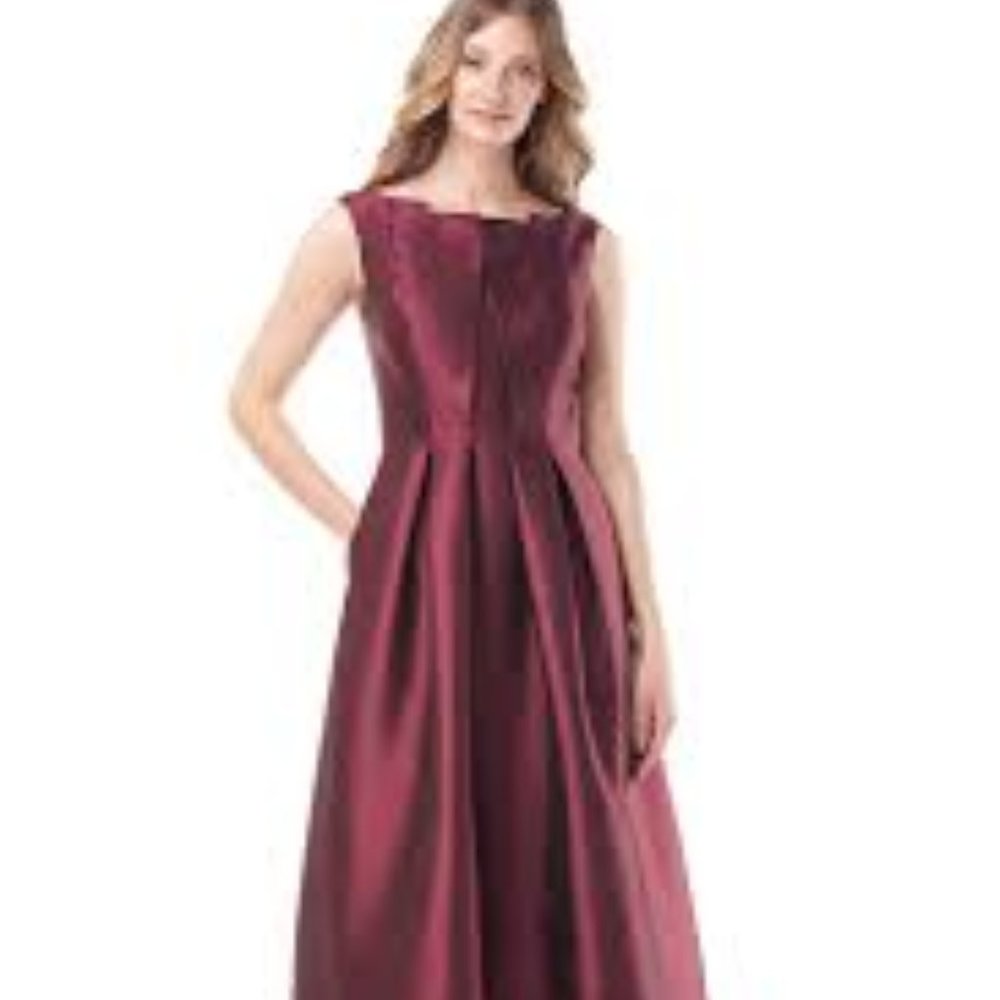 Kay Unger Eleanor Women's Pleated Sleeveless Tea Length Evening Dress   Size 12